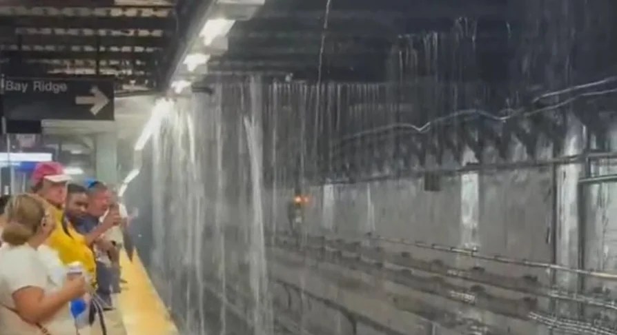 Flash floods swamp the five boroughs, a day before the World Cup final