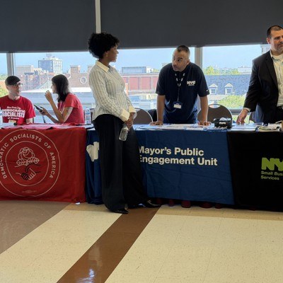 DSA Tables at a City-Run Town Hall